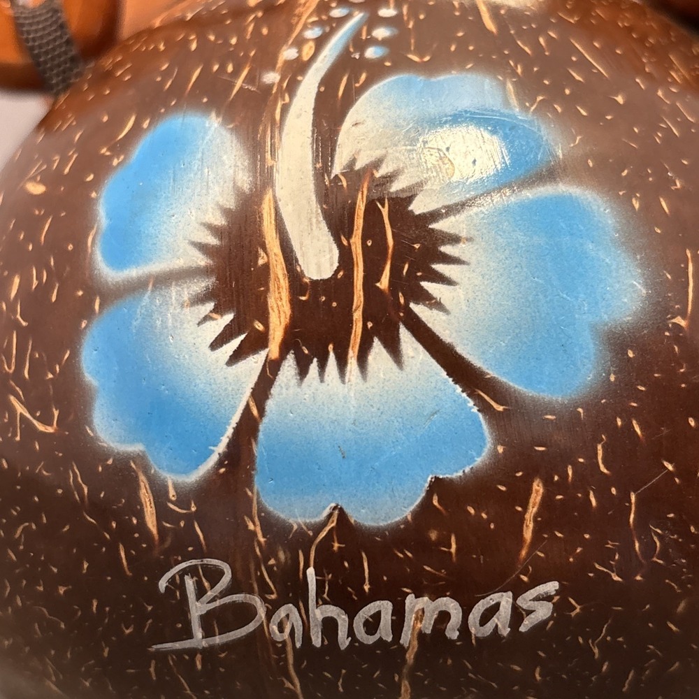 Coconut Bag Purse Bahamas With Handle‎ & Zipper Hawaiian Tropical - Picture 6 of 9